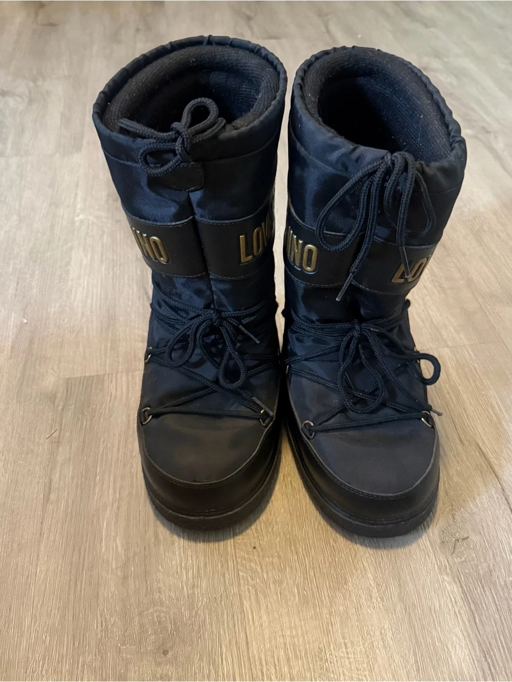 Love Moschino Black Logo Snow Boots - Sz 35-37| Cozy Winter Apres Ski
